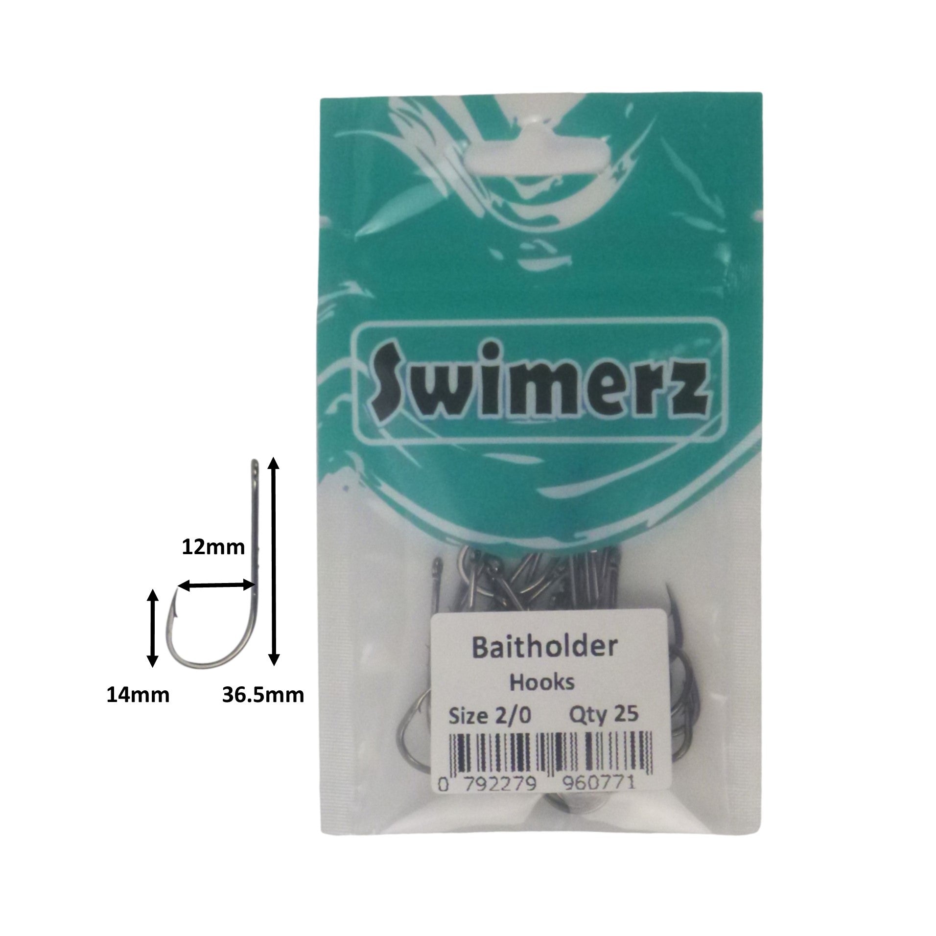 Swimerz 2/0 Baitholder Hook, Qty 25-2