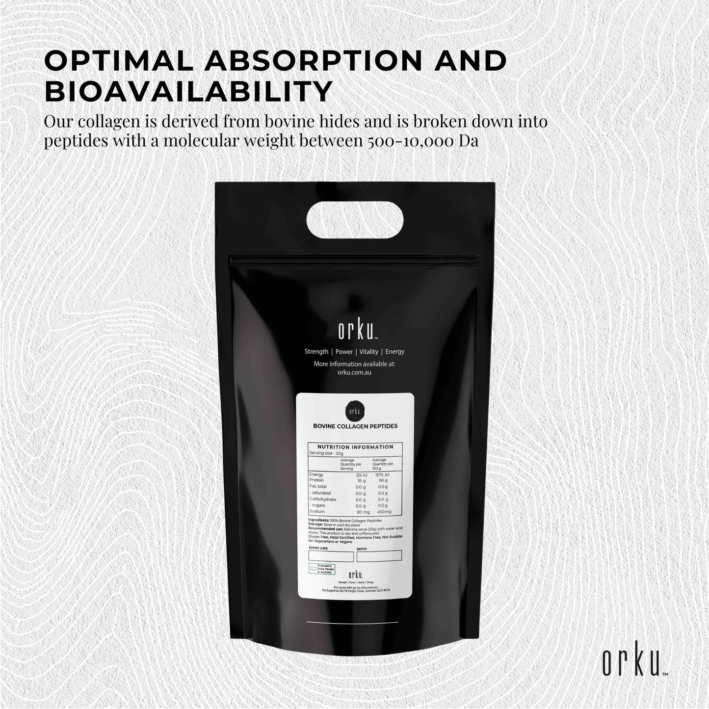 20Kg Collagen Powder - Bovine Hydrolysate Protein Peptide Supplement Unflavoured-2