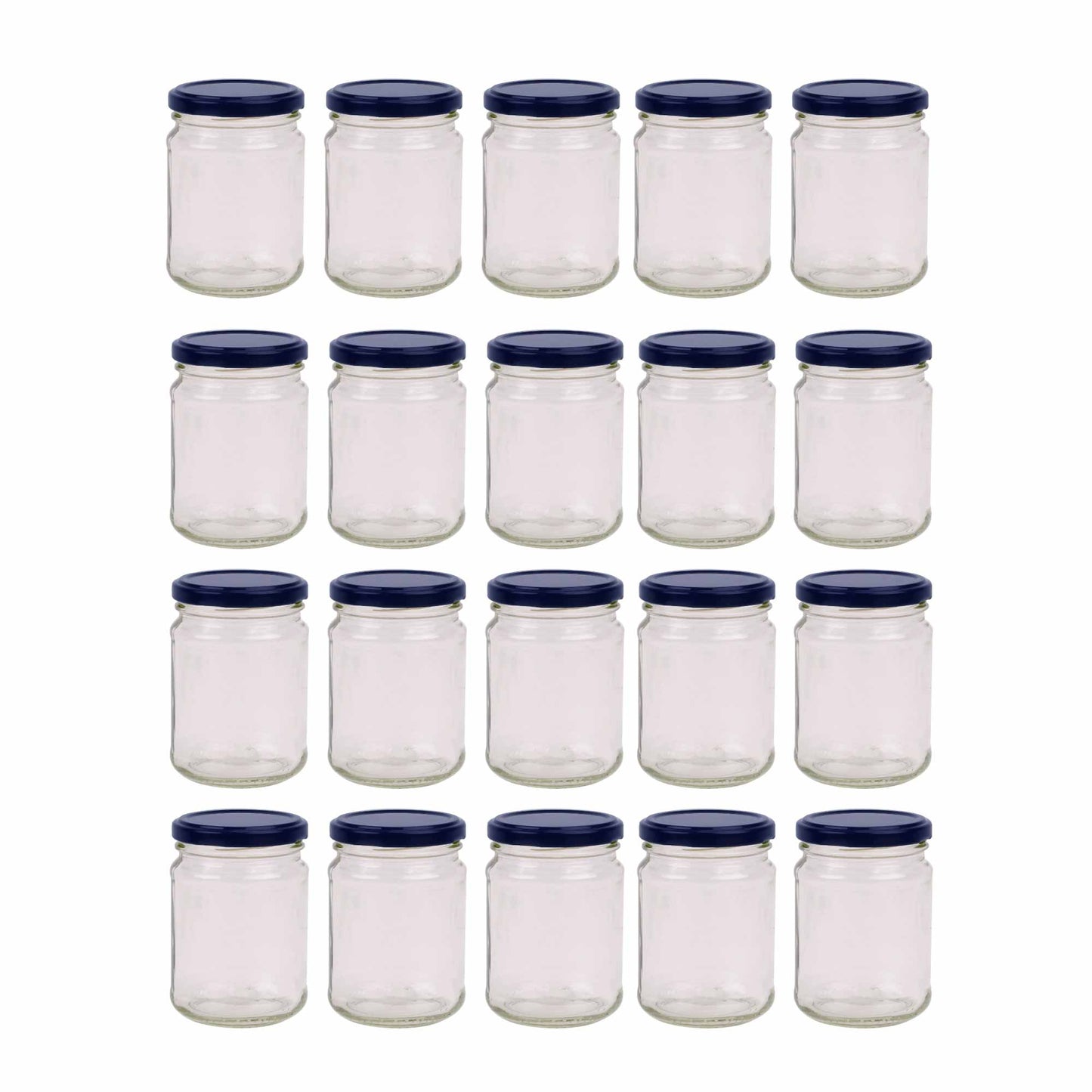 20x 150ml Flint Glass Jars + Twist Finish - Lids Round Food Storage Small Spices-0