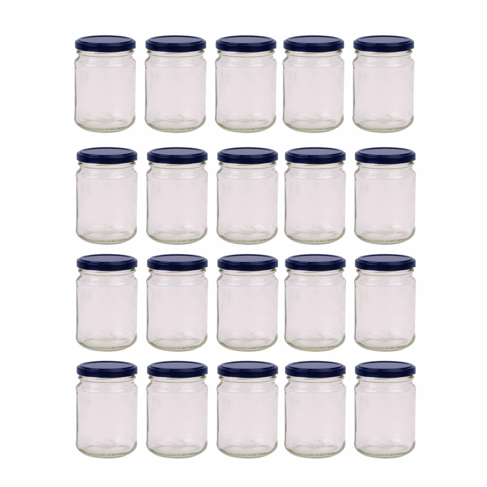 20x 150ml Flint Glass Jars + Twist Finish - Lids Round Food Storage Small Spices-0