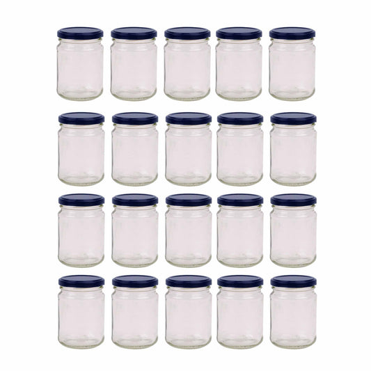 20x 150ml Flint Glass Jars + Twist Finish - Lids Round Food Storage Small Spices-0
