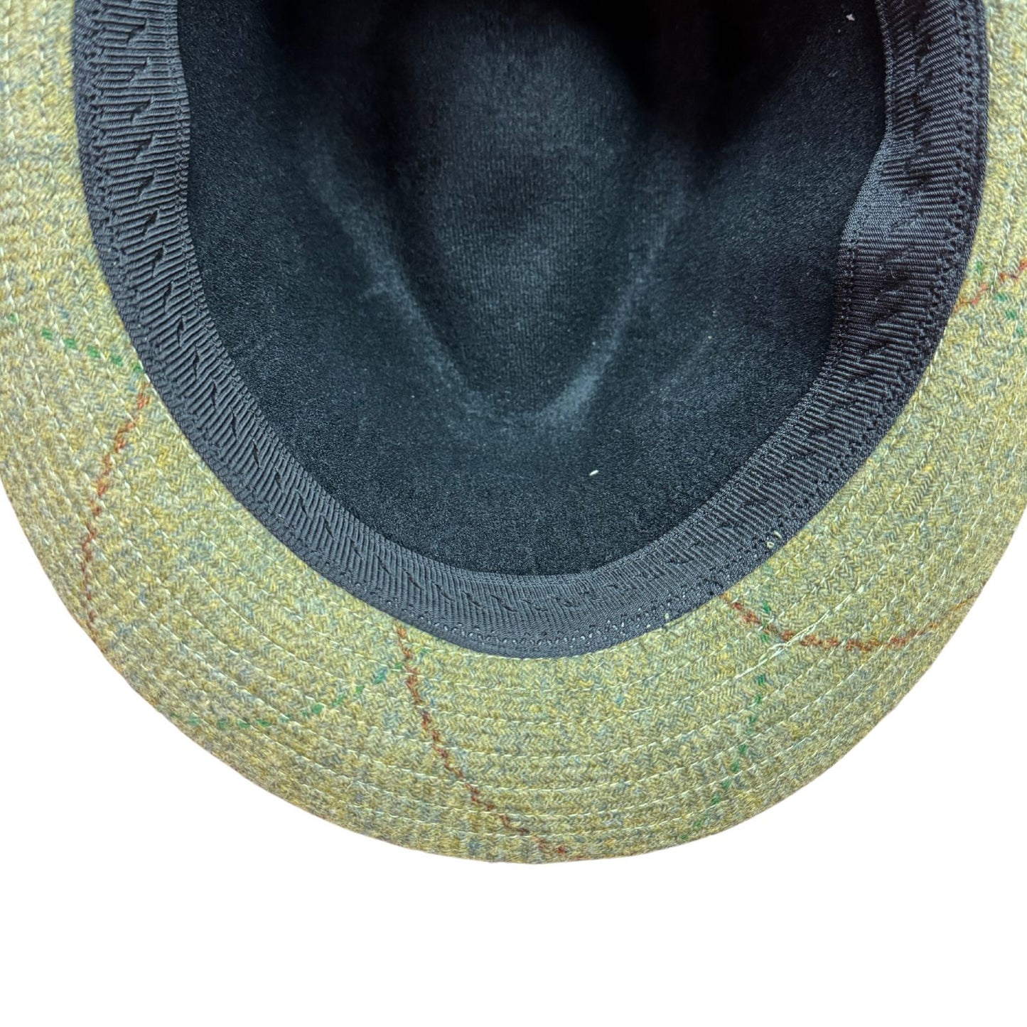 Mens Pure Wool Tweed Hat Trilby Hat in Sage Green-4
