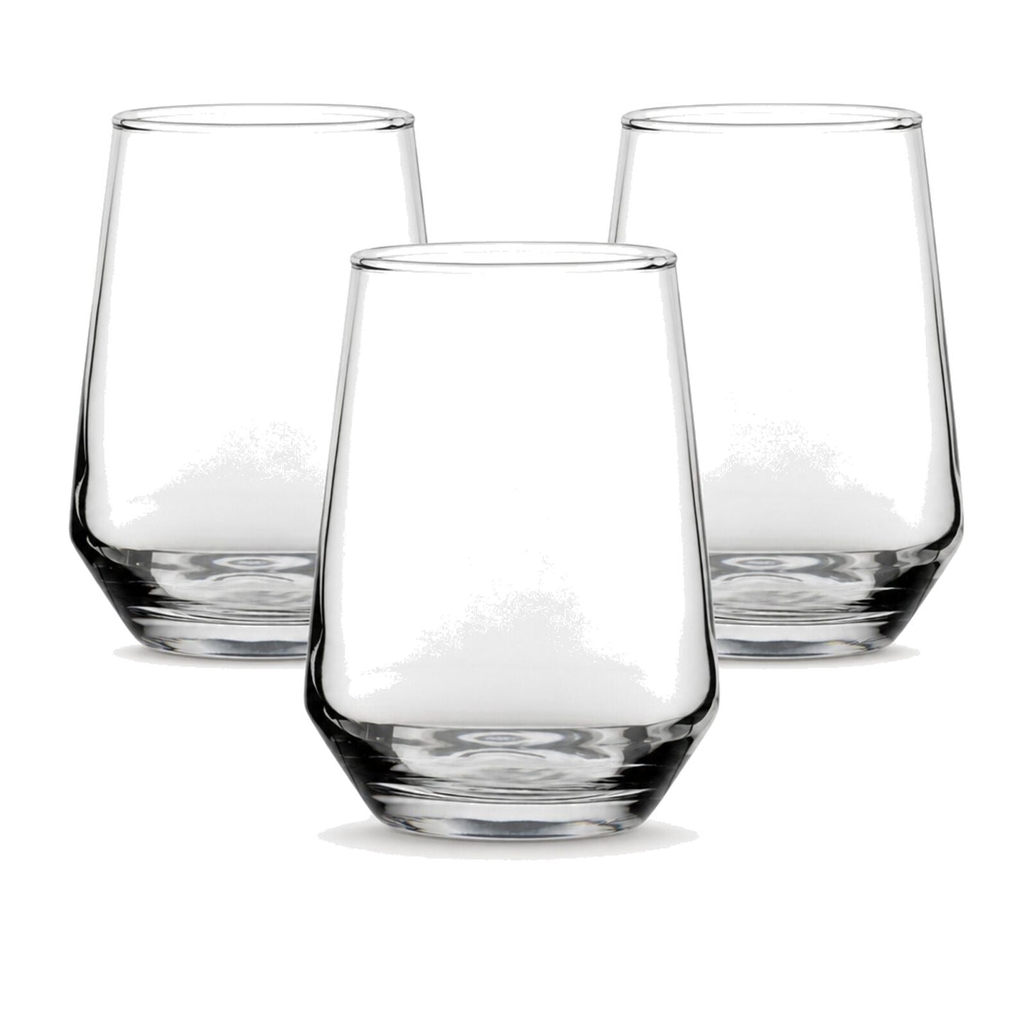 3x Crown Summit Tumbler Glasses 400ml Clear Highball Water Juice Cocktail Set