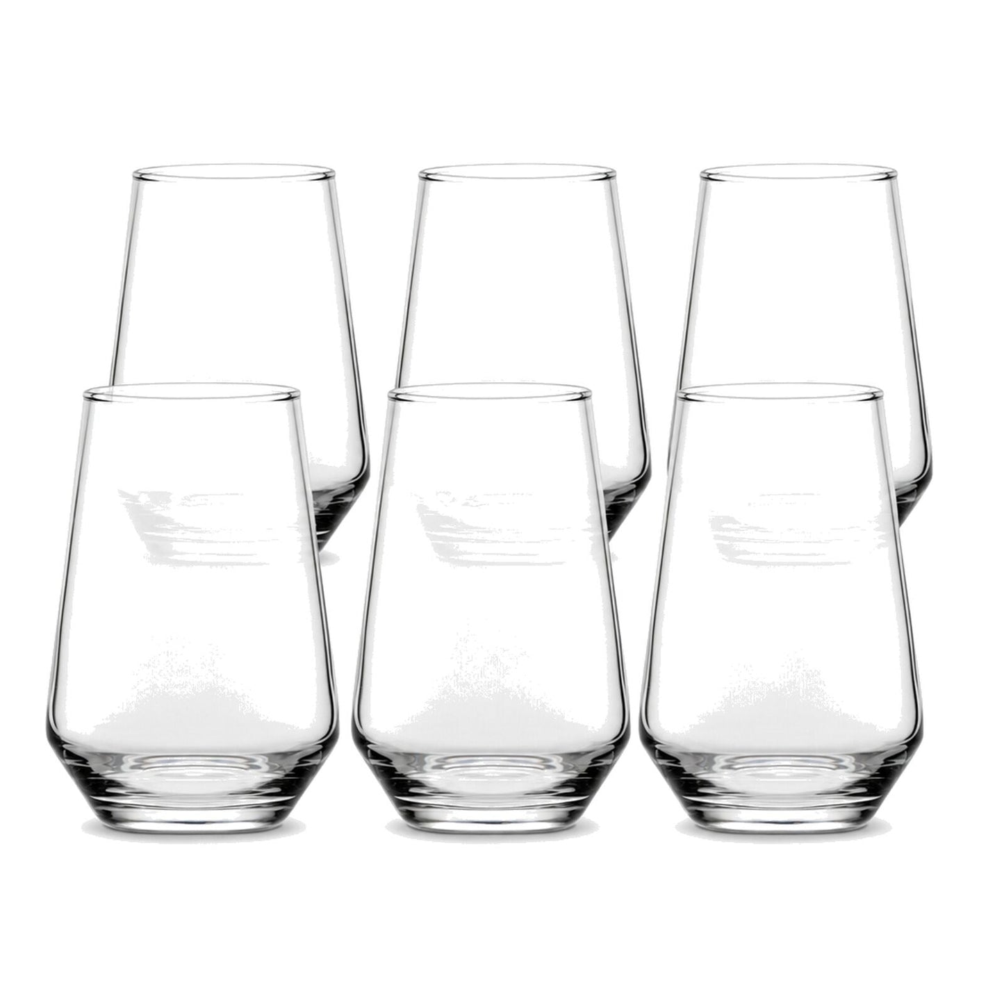 6x Crown Summit Tumbler Glasses 400ml Clear Highball Water Juice Cocktail Set