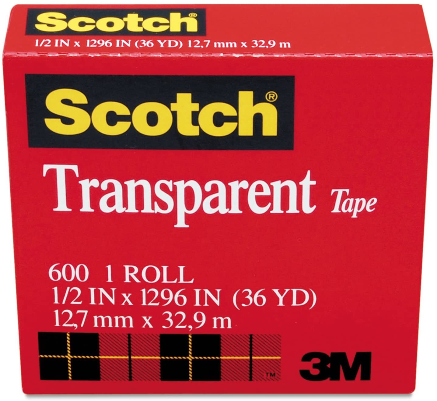 Scotch 3M Transparent Tape 12.7mm x 32.9m - MADE IN USA-3