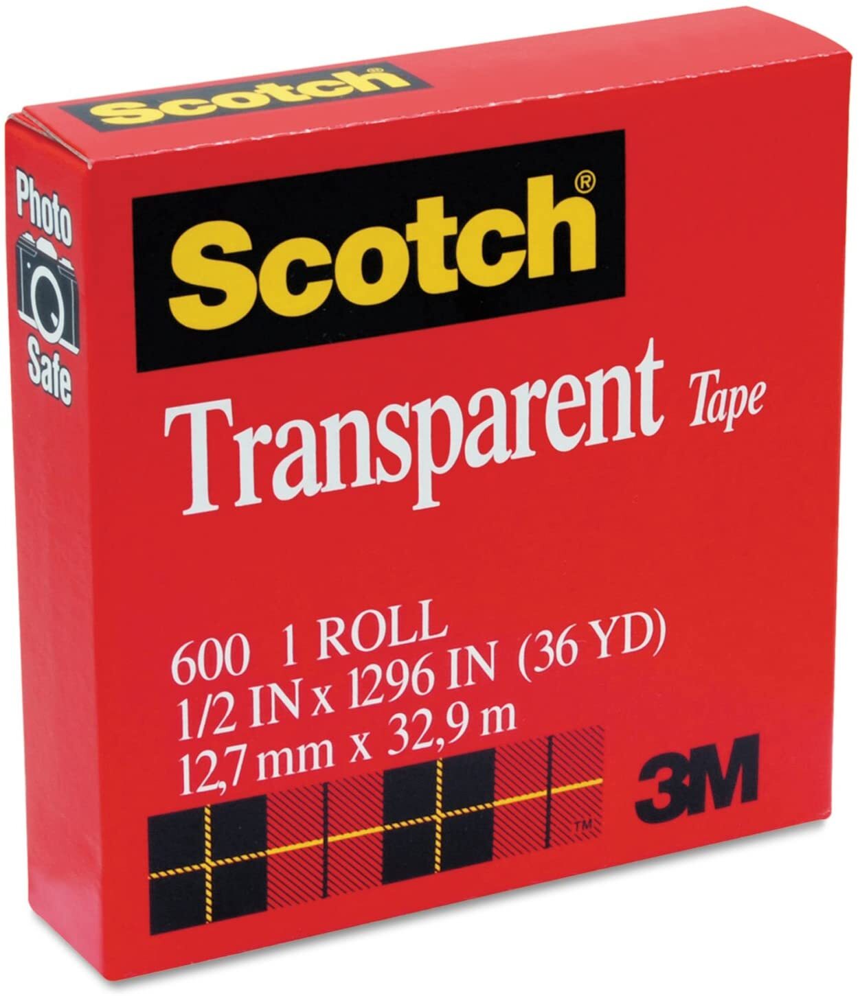 Scotch 3M Transparent Tape 12.7mm x 32.9m - MADE IN USA-0