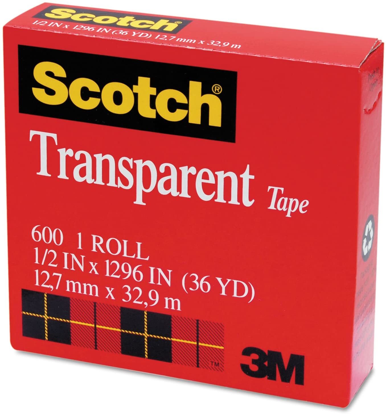 Scotch 3M Transparent Tape 12.7mm x 32.9m - MADE IN USA-2