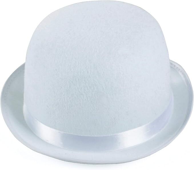 6x BOWLER HAT Party Vintage Costume Derby Felt Dance Halloween Bulk in White