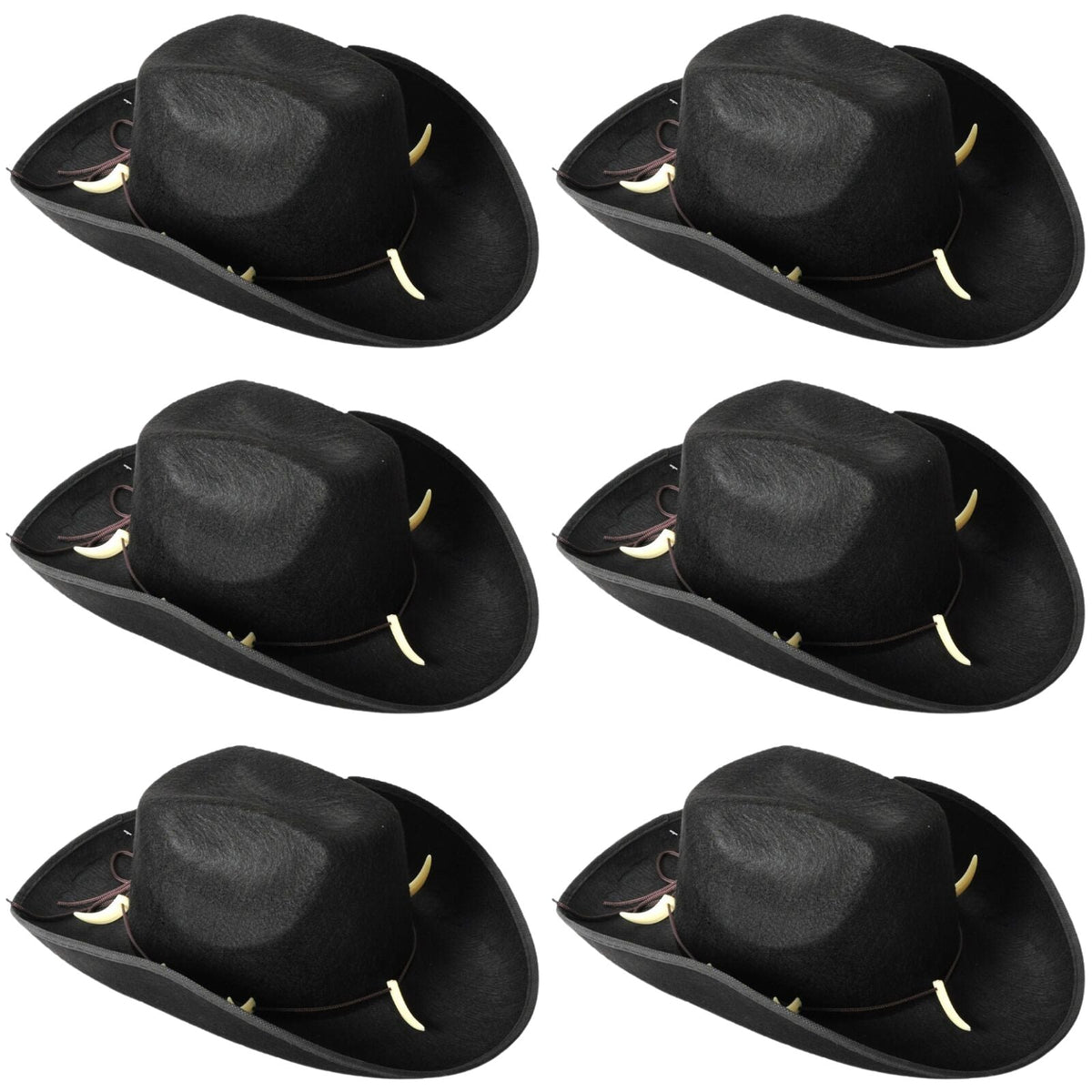 6x Crocodile Dundee-Style Black Cowboy Hat – Outback & Western Themes