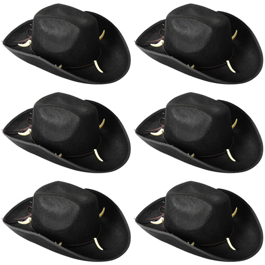 6x Crocodile Dundee-Style Black Cowboy Hat – Outback & Western Themes