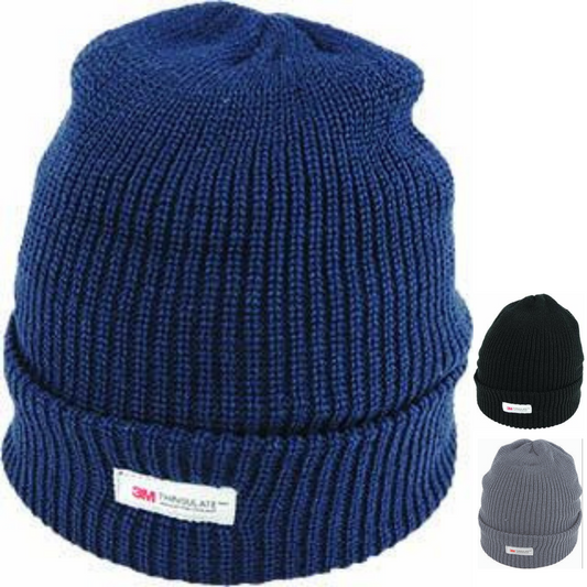 THINSULATE Acrylic Rib Knit BEANIE Hat Winter Thermal Lined Warmer Snow Ski-0