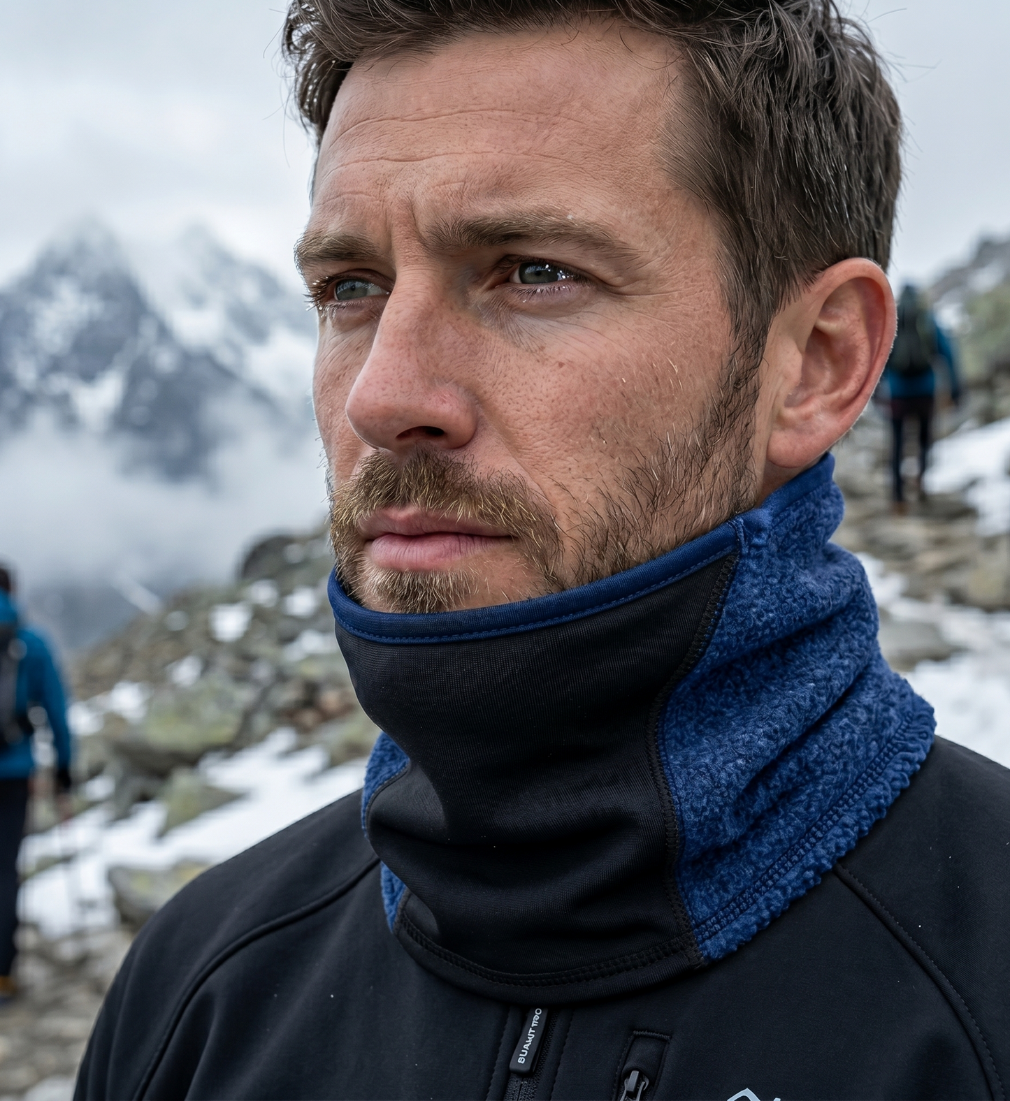 Breathable Fleece/Spandex Face and Neck Warmer Warm Winter Scarf in Navy