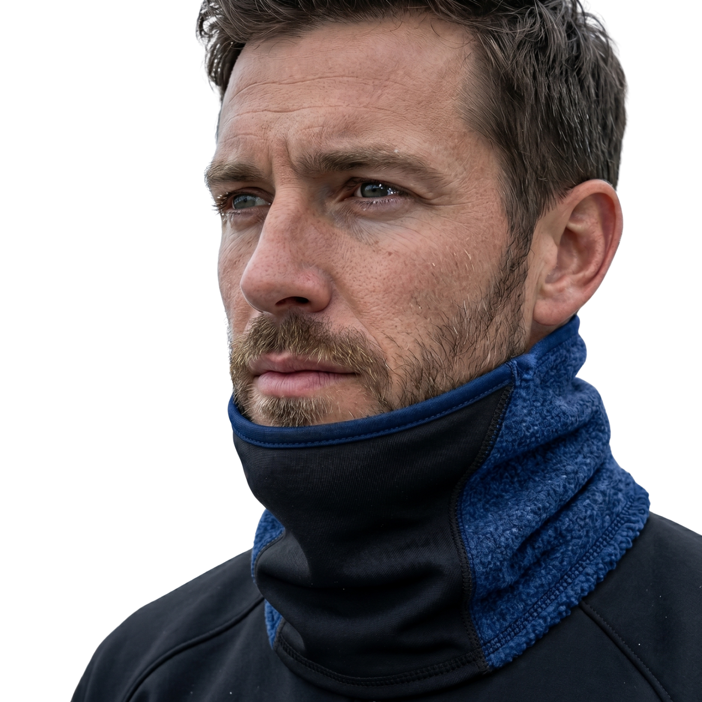 Breathable Fleece/Spandex Face and Neck Warmer Warm Winter Scarf in Navy
