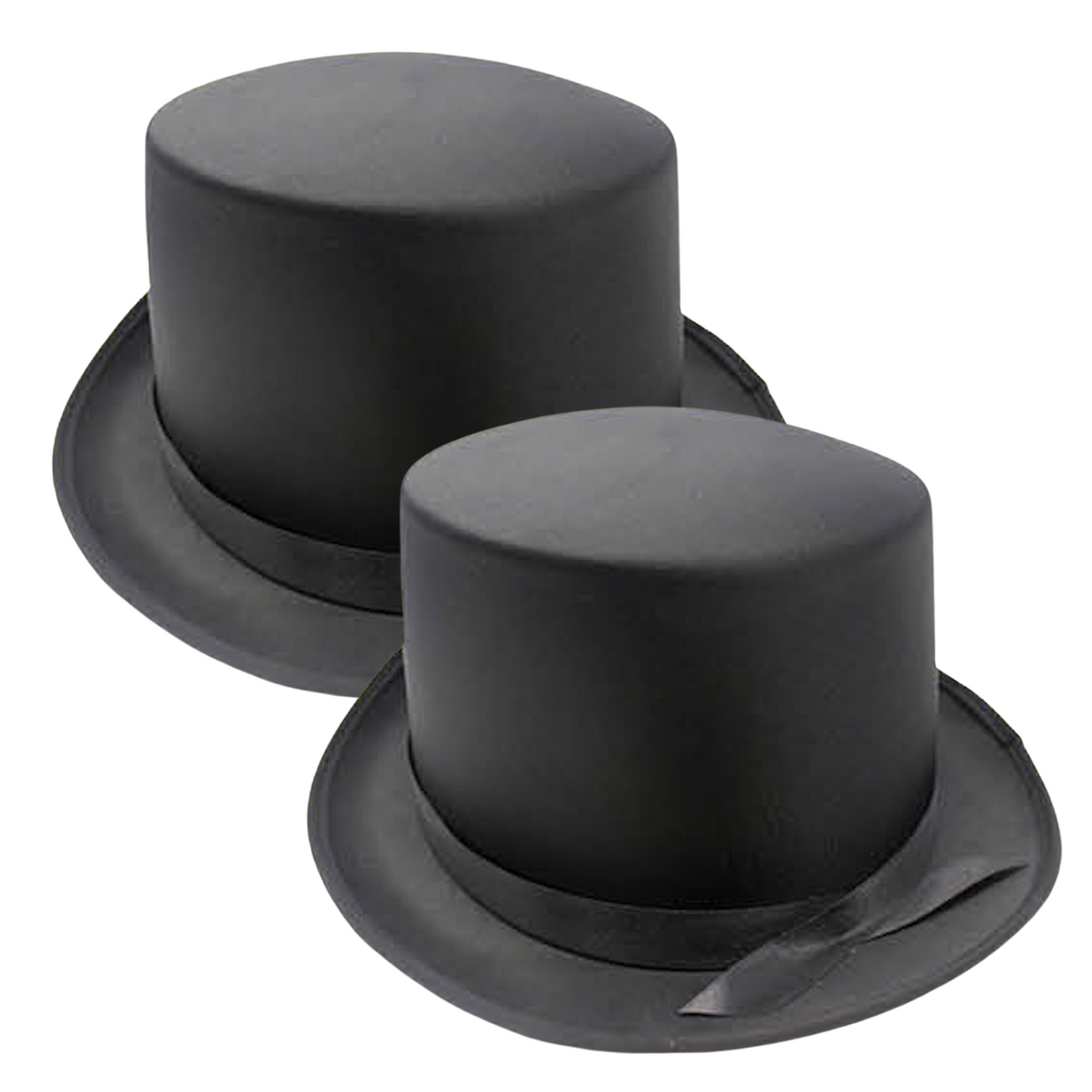 2x SATIN TOP HAT Costume Party Cap Fancy Dress Trilby Fedora One Size-3