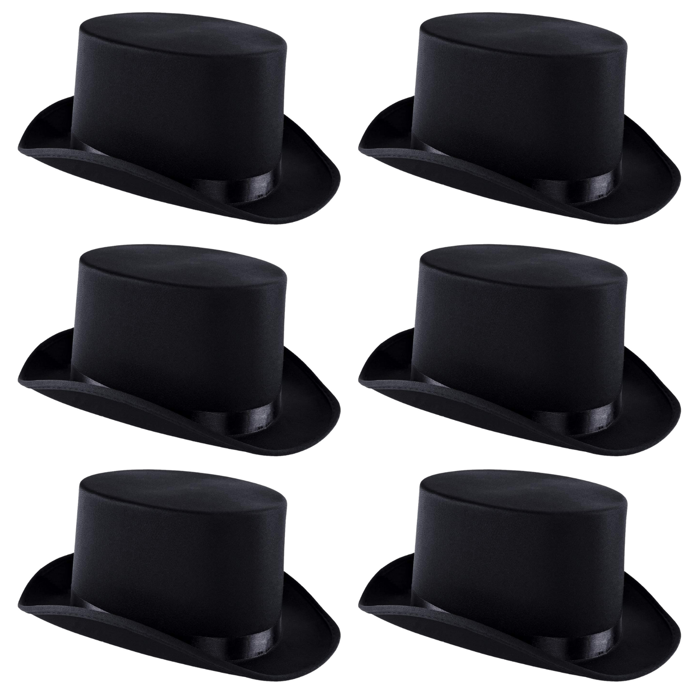 6x SATIN TOP HAT Costume Party Cap Fancy Dress Trilby Fedora One Size BULK-2