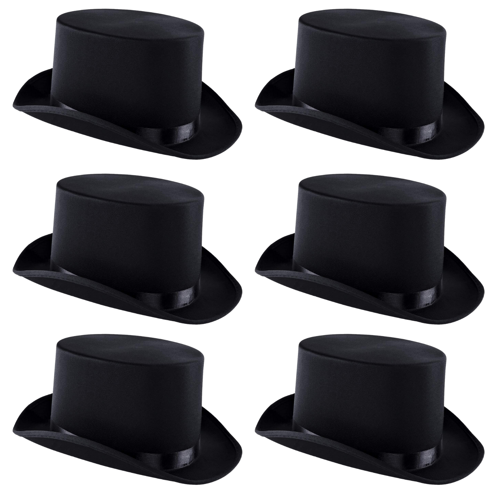 6x SATIN TOP HAT Costume Party Cap Fancy Dress Trilby Fedora One Size BULK-2