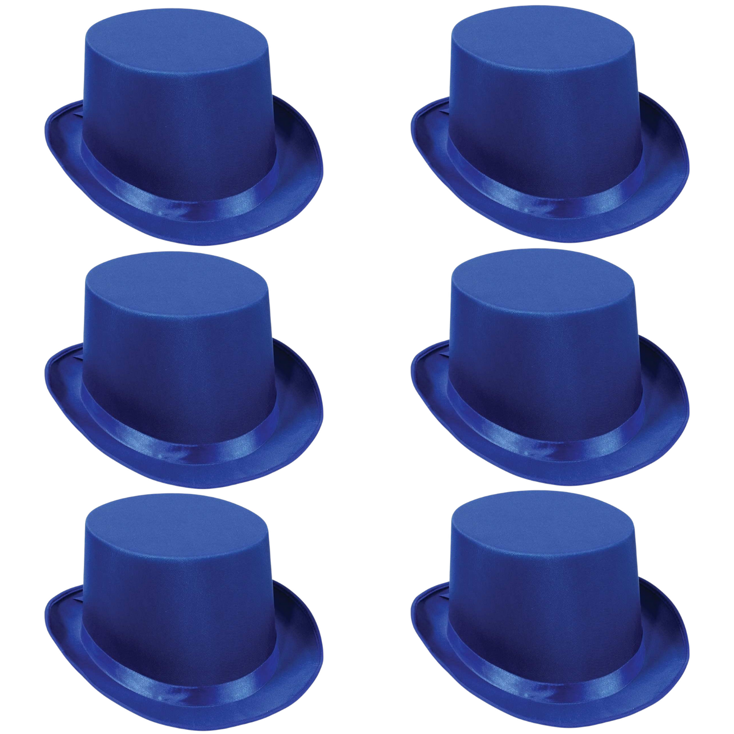 6x SATIN TOP HAT Costume Party Cap Fancy Dress Trilby Fedora One Size BULK-3