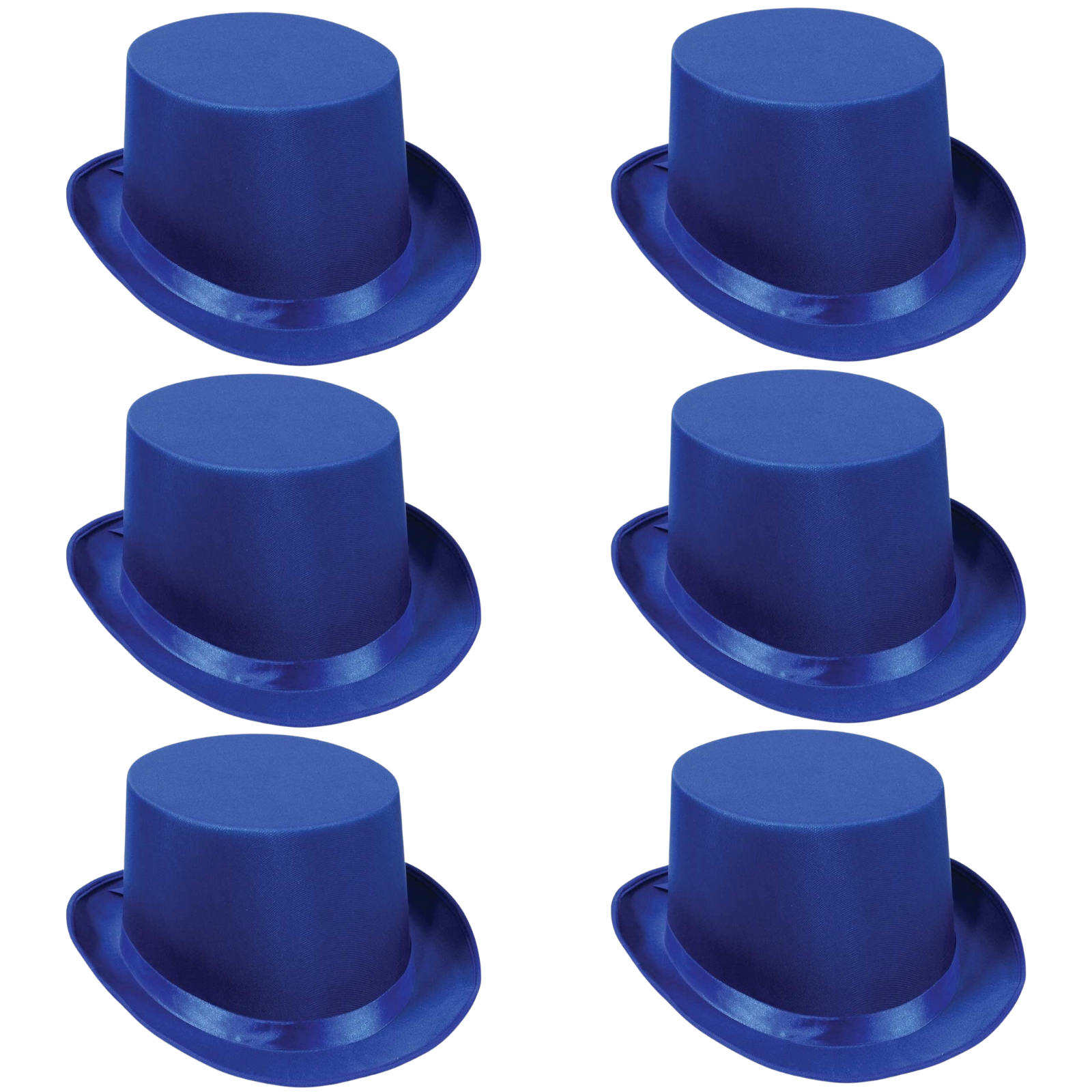 6x SATIN TOP HAT Costume Party Cap Fancy Dress Trilby Fedora One Size BULK-3