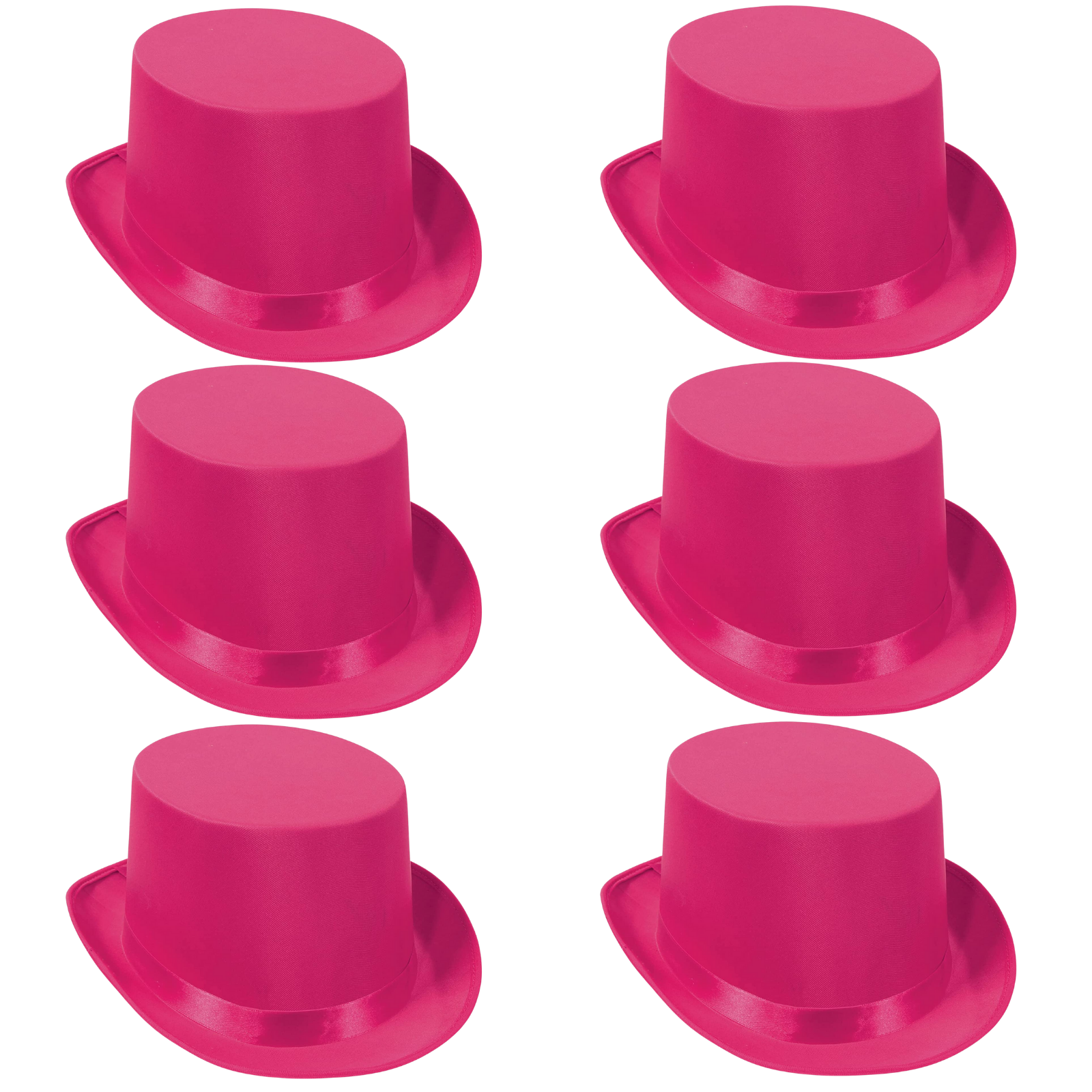 6x SATIN TOP HAT Costume Party Cap Fancy Dress Trilby Fedora One Size BULK-5