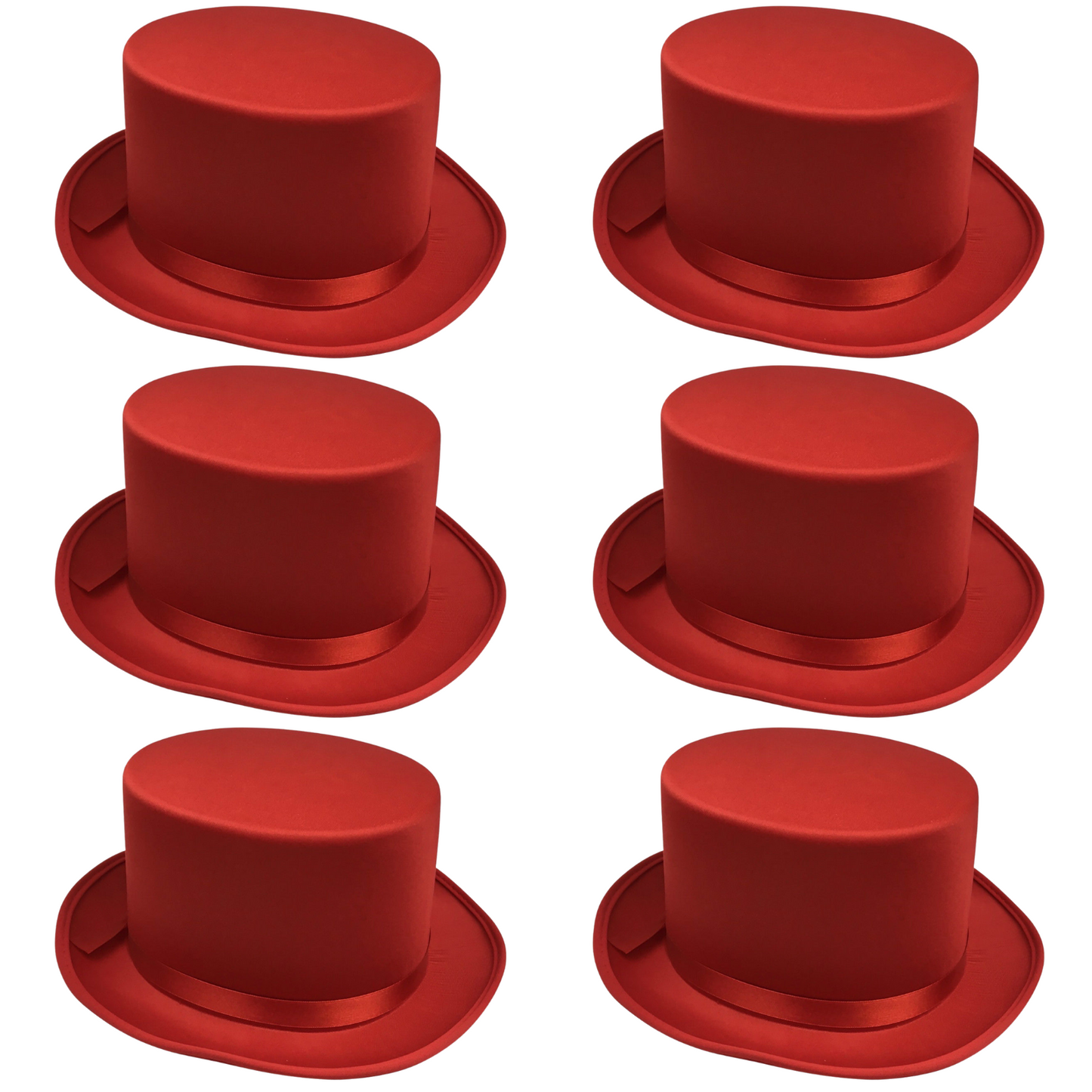 6x SATIN TOP HAT Costume Party Cap Fancy Dress Trilby Fedora One Size BULK-9