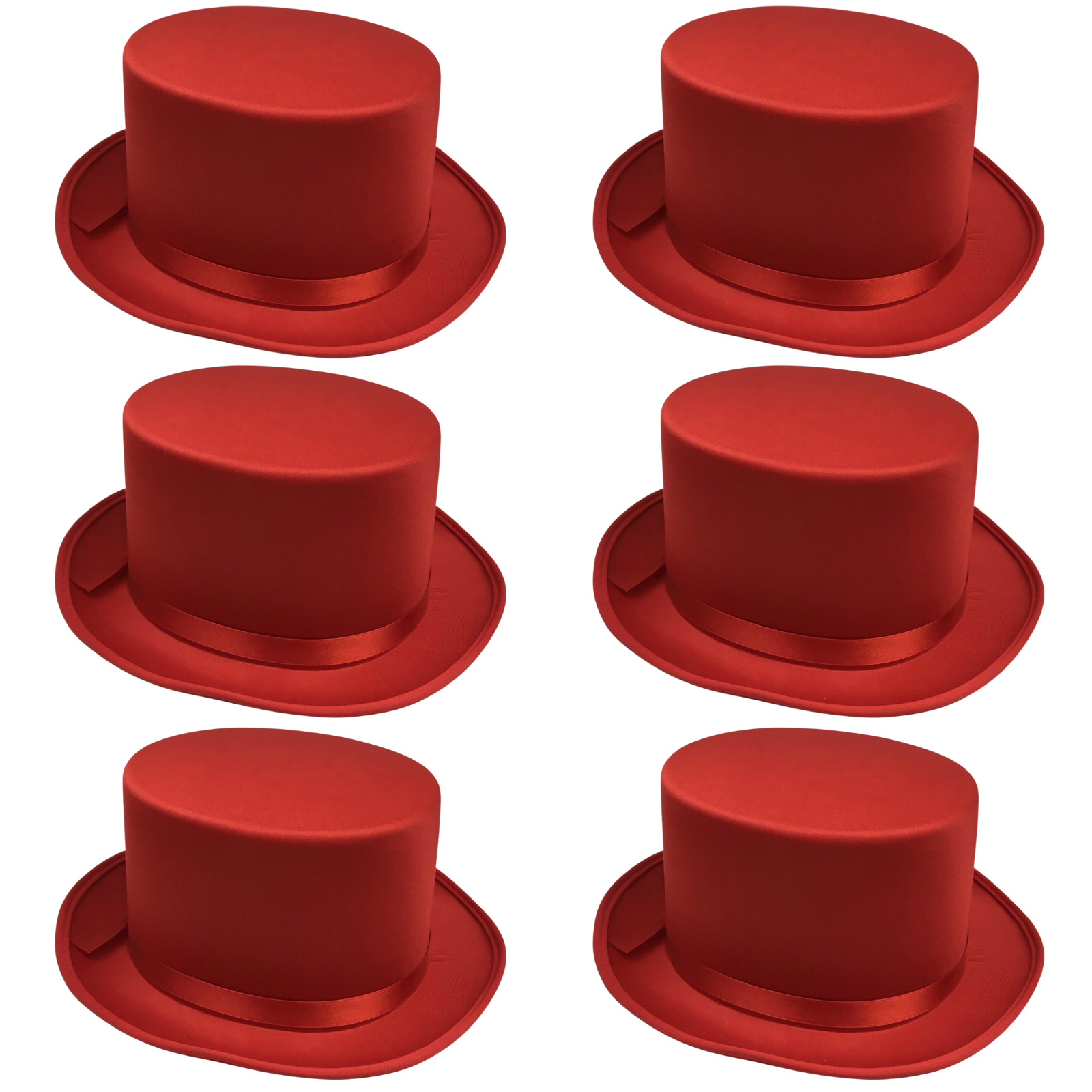 6x SATIN TOP HAT Costume Party Cap Fancy Dress Trilby Fedora One Size BULK-9