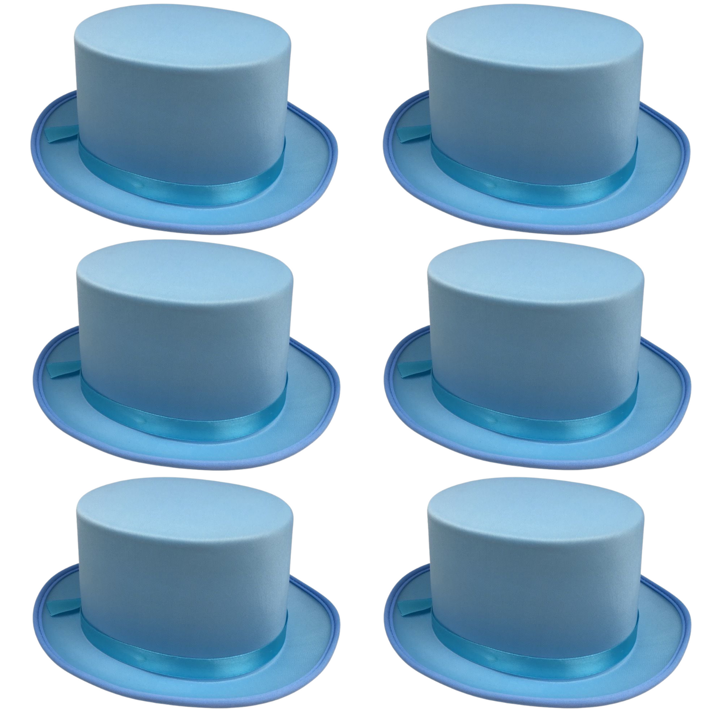 6x SATIN TOP HAT Costume Party Cap Fancy Dress Trilby Fedora One Size BULK-10