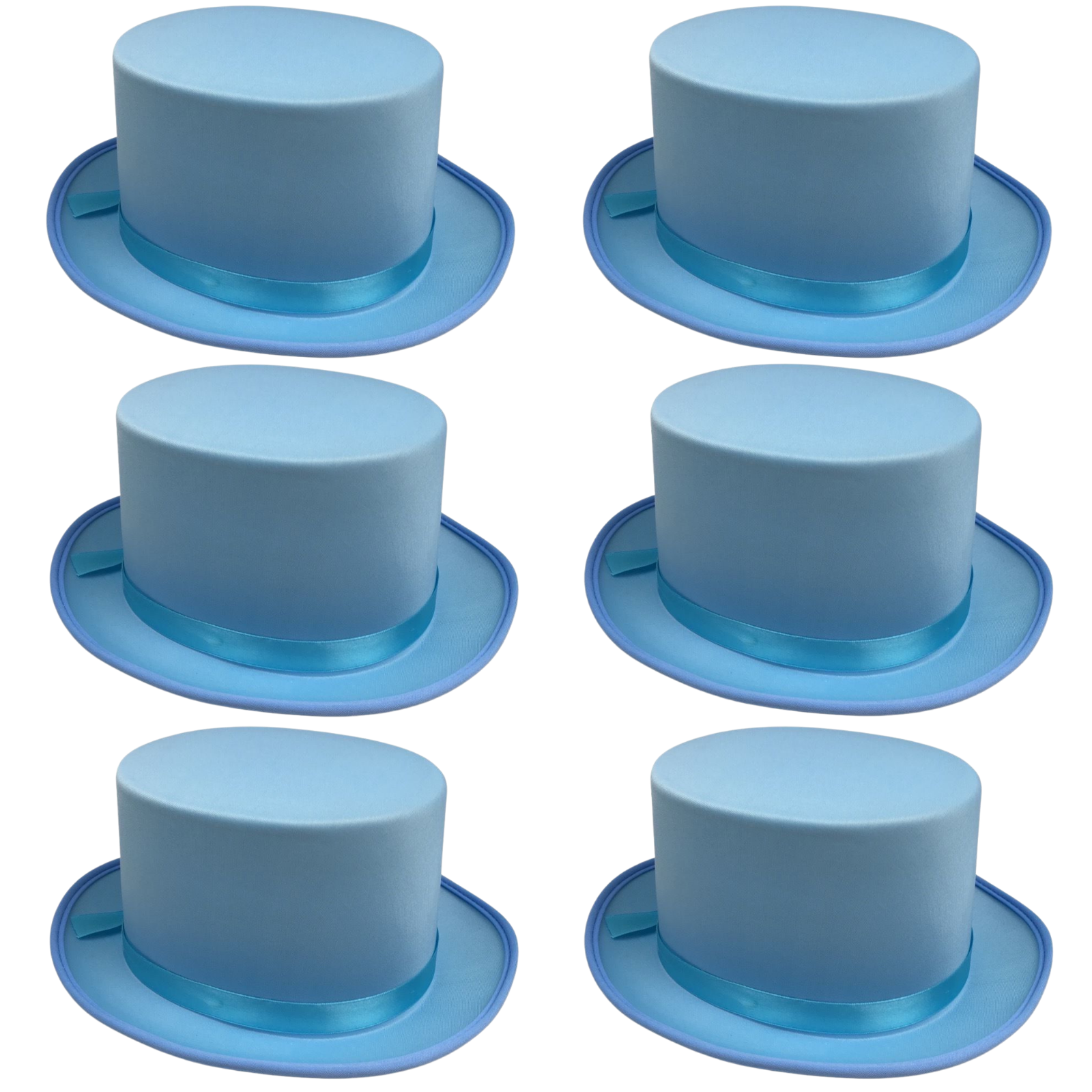 6x SATIN TOP HAT Costume Party Cap Fancy Dress Trilby Fedora One Size BULK-10