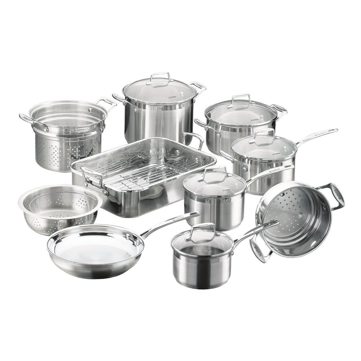 Scanpan Impact 10-Piece Stainless Cookware Pots, Pans & more Set