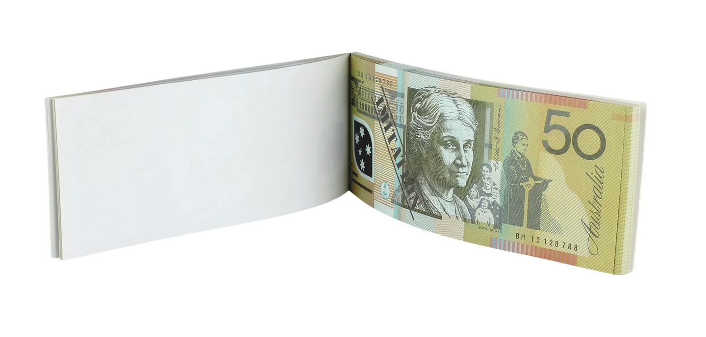 50 Dollar Australian Souvenir Note Pad Fake AUD Money - 1 Pack of 50 Sheets-2