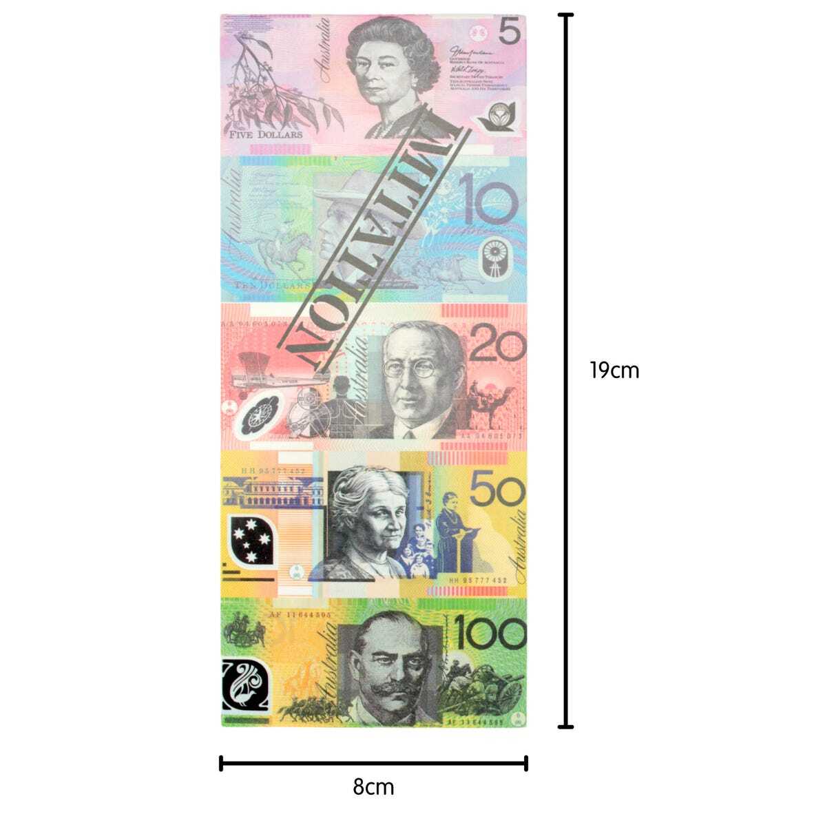 Assorted Dollar Australian Souvenir Note Pad Fake AUD Money - 1 Pack of 50 Sheets-3