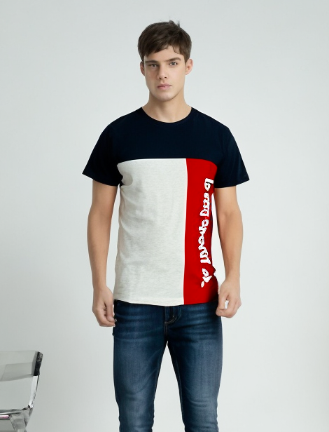 Le Coq Sportif Mens Marceau Tee Top T Shirt - Dress Blues-1
