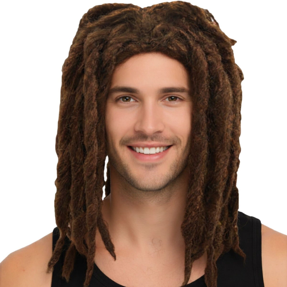 DELUXE DREADLOCKS WIG Rasta Costume Fancy Dress Reggae Halloween - Brown