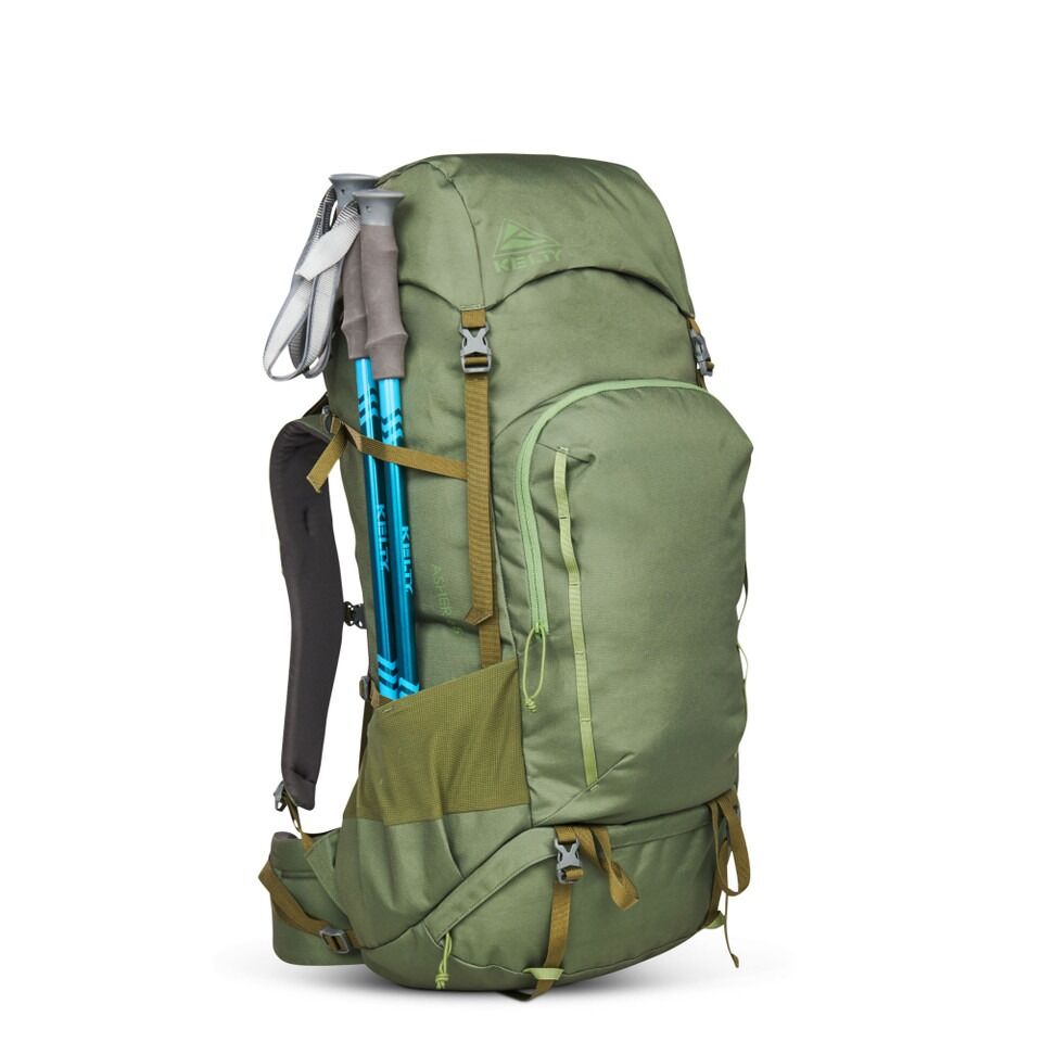 KELTY Asher 65L Hiking Backpack Outdoor Travel Pack Bag - Winter Moss/Dill