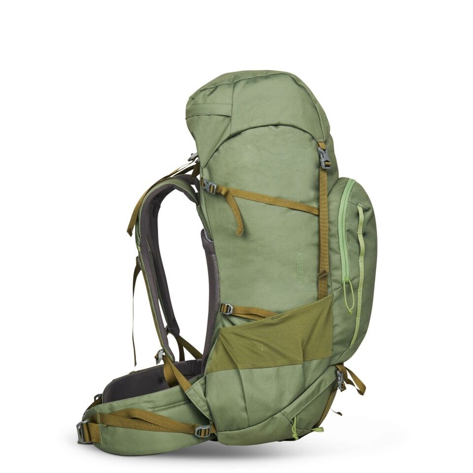 KELTY Asher 65L Hiking Backpack Outdoor Travel Pack Bag - Winter Moss/Dill