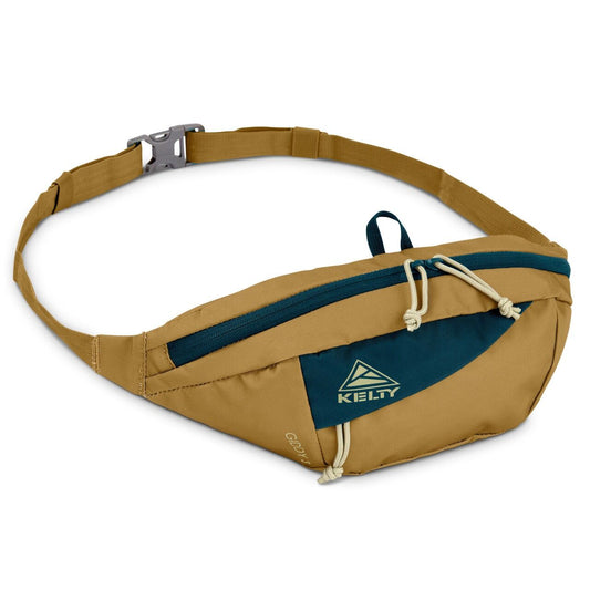 KELTY Giddy 3 Slingbag 3L Crossbody Hip Pack Bag - Dull Gold/Reflecting Pond