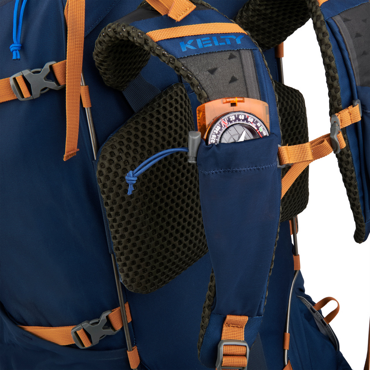 KELTY Glendale 85L Pageant Backpack Bag Hiking Camping Travel Pack in Blue/Cathay Spice
