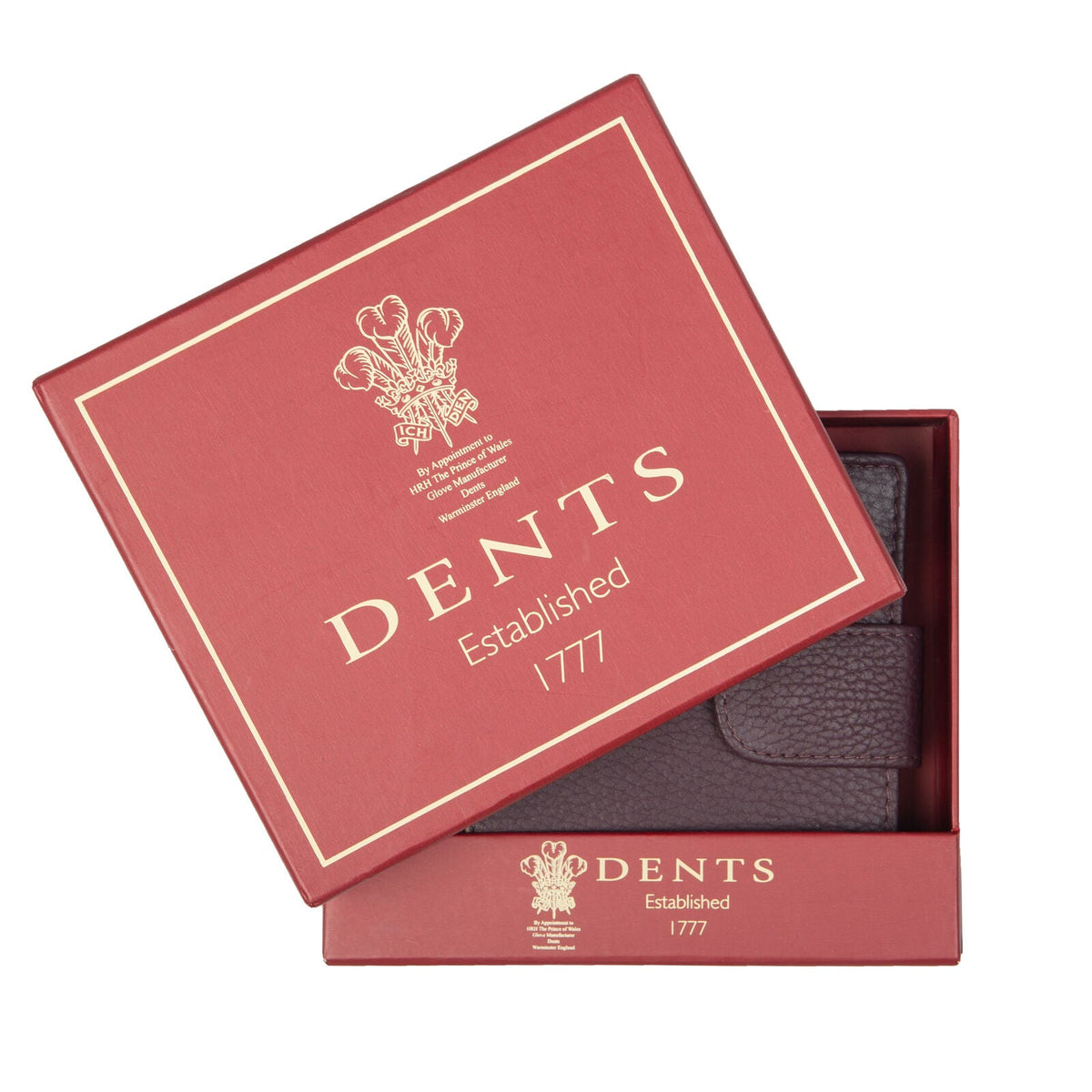 Dents Mens Pebble Grain Leather Bifold Wallet with RFID Blocking and Coin Purse in Bordeaux/Light Tan