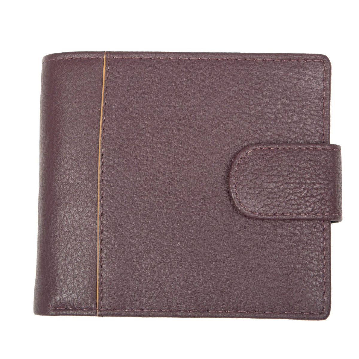 Dents Mens Pebble Grain Leather Bifold Wallet with RFID Blocking and Coin Purse in Bordeaux/Light Tan