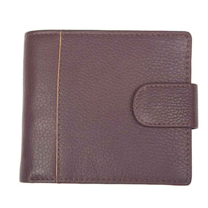 Dents Mens Pebble Grain Leather Bifold Wallet with RFID Blocking and Coin Purse in Bordeaux/Light Tan