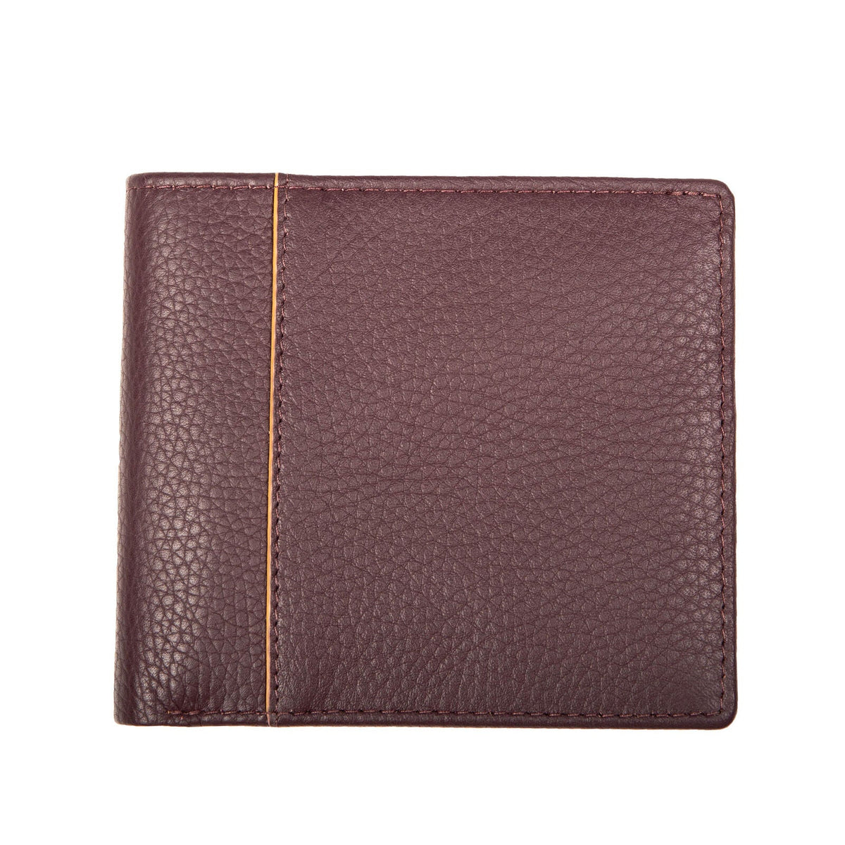 Dents Mens Slim Pebble Grain Leather Bifold Wallet with RFID Blocking in Bordeaux/Light Tan