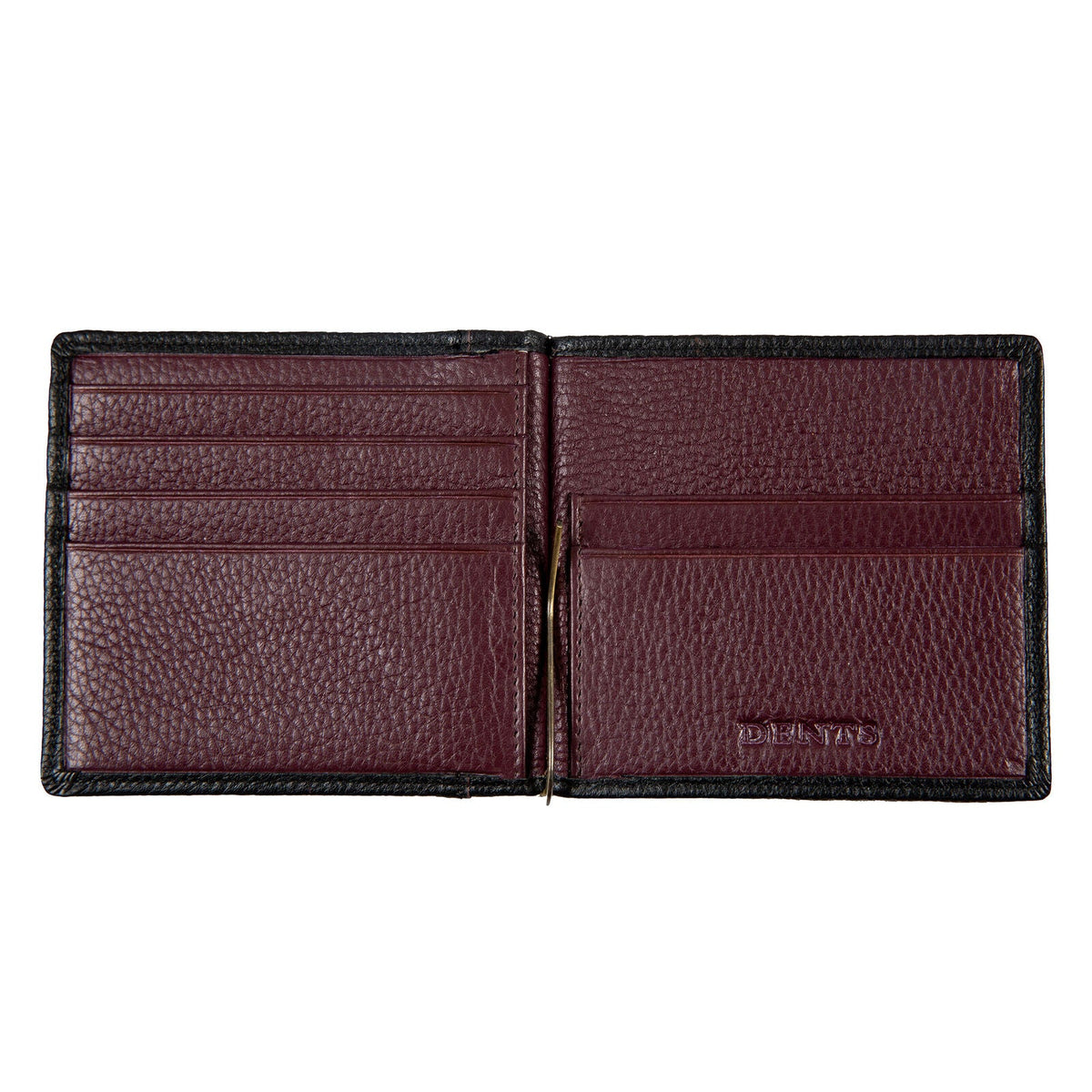 Dents Men's Pebble Grain Leather Bifold Wallet with Money Clip and RFID Blocking