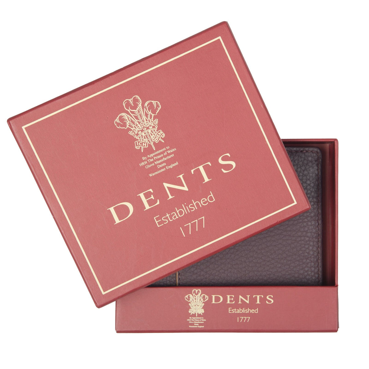 Dents Mens Pebble Grain Leather Bifold Wallet with Money Clip and RFID Blocking in Bordeaux/Light Tan
