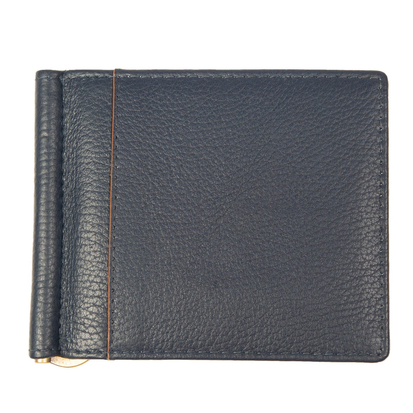 Dents Mens Pebble Grain Leather Bifold Wallet with Money Clip and RFID Blocking in Navy/Cognac