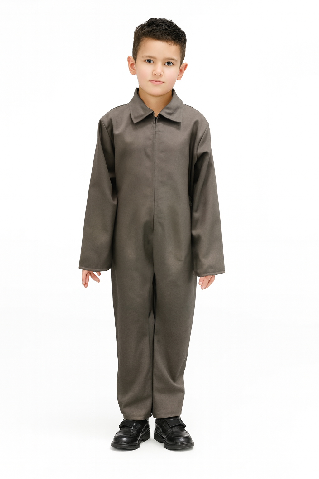 Boys Kids Childrens Serial Killer Party Costume Scary Halloween Boiler in Grey