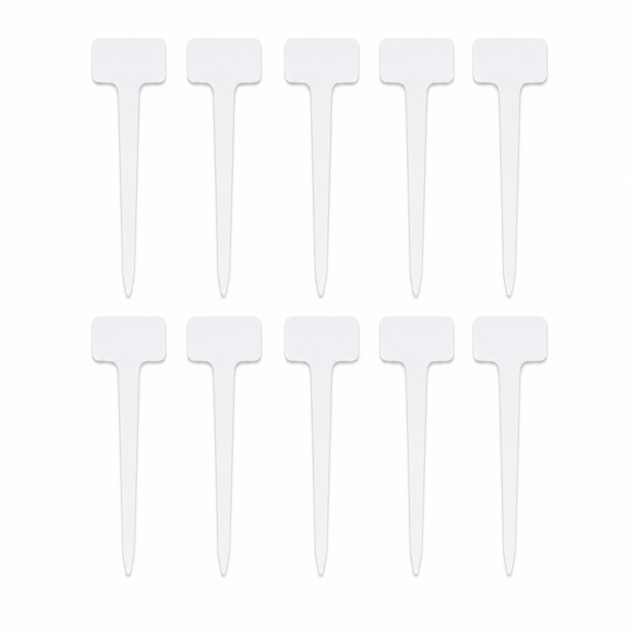 10x Garden Tee Plant Labels Seedling Seed Marker - White