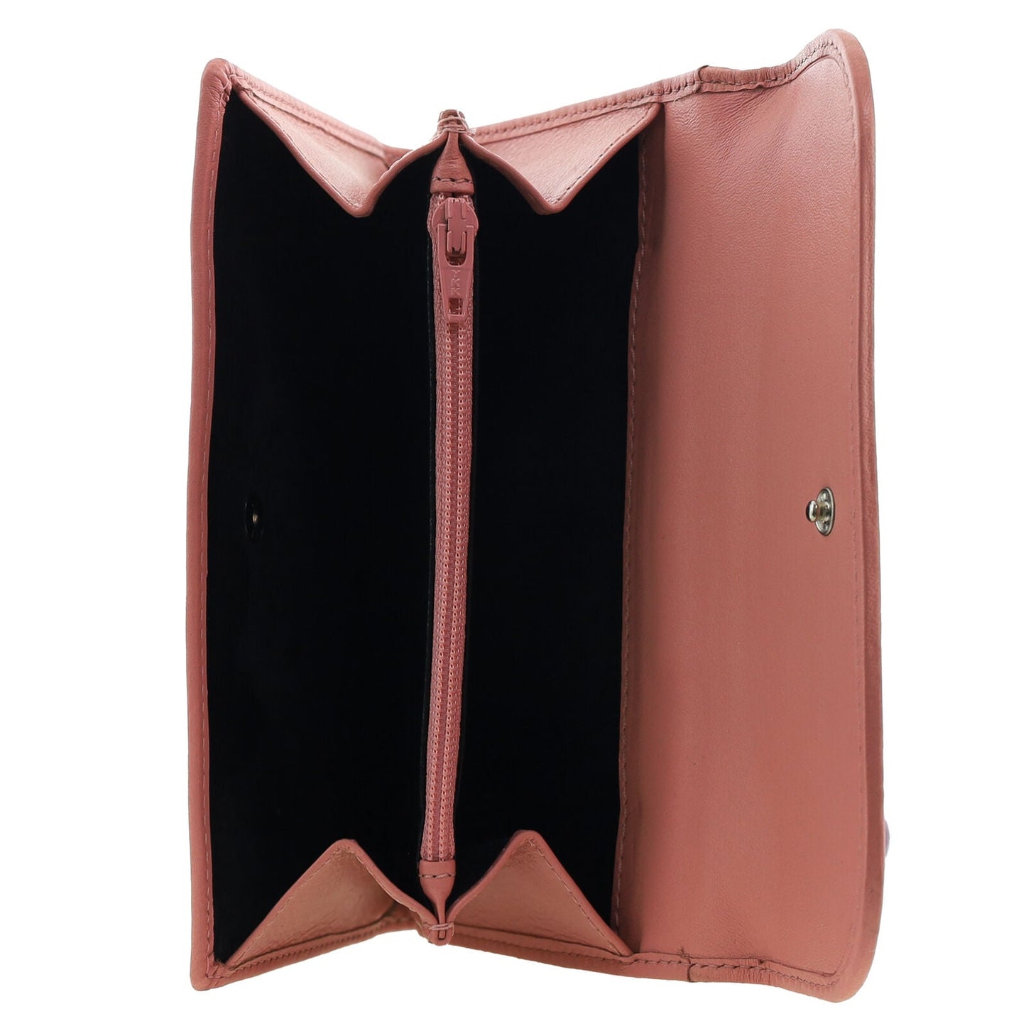 Pierre Cardin Blush Woven Leather Long Wallet w/ RFID Protection & Snap Closure in Pink