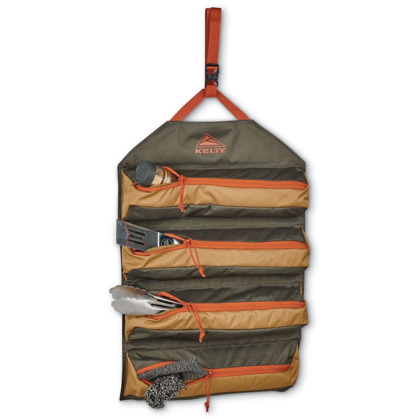 KELTY Chef Roll Kitchen Tool Organizer for Camping Travelling in Beluga/Dull Gold-1