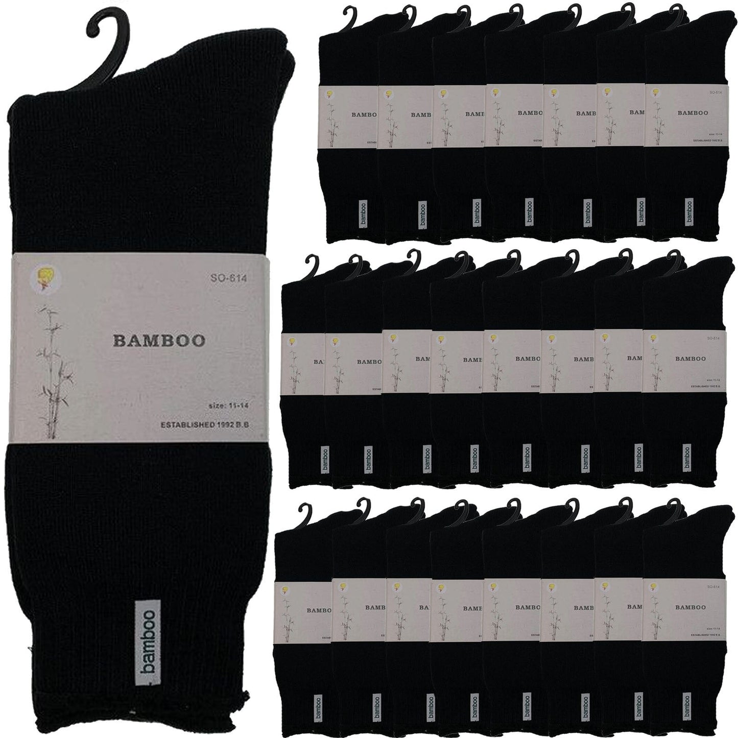24 Pairs PREMIUM BAMBOO SOCKS Mens Heavy Duty Thick Work Socks BULK Cushion-7