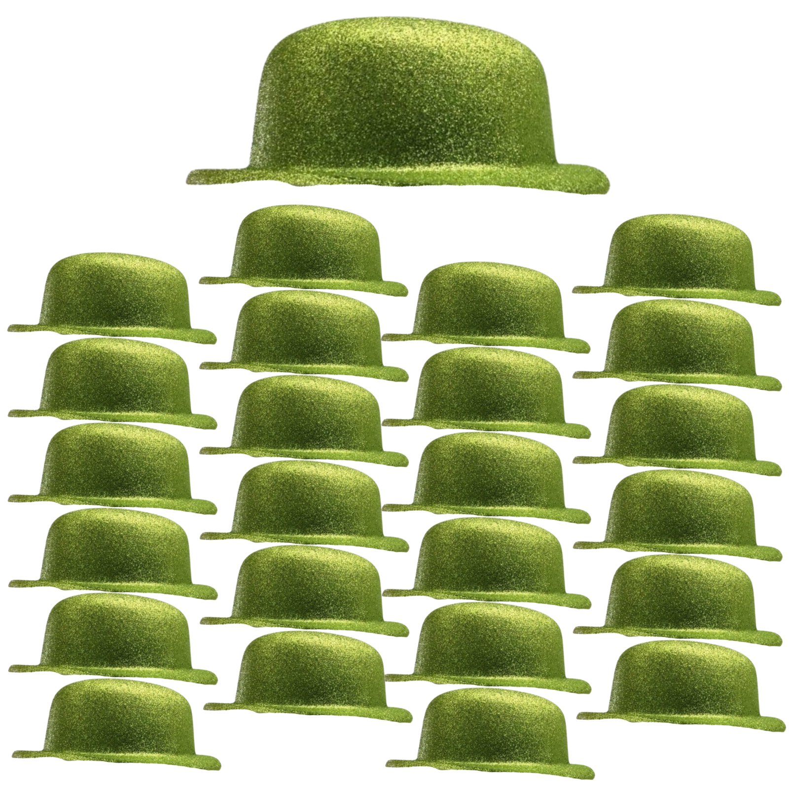 24x GLITTER BOWLER HAT Fancy Party Plastic Costume Cap Fun Dress Up Sparkle BULK-7
