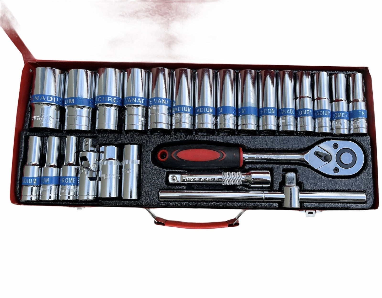 24 Piece Ratchet Socket Wrench Set Screwdriver Bits Extension Hex Chrome Vanadium-3